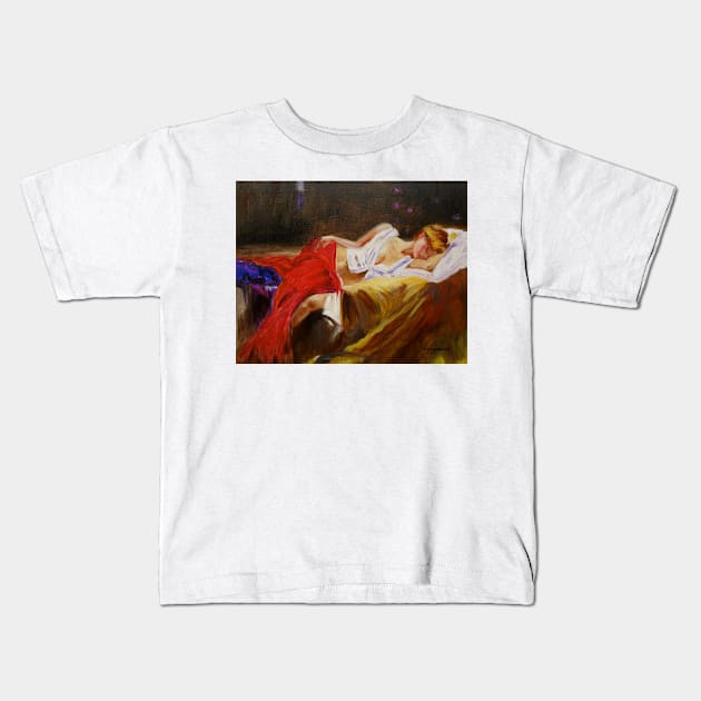 Reclining Lady 11 Kids T-Shirt by jennyleeandjim